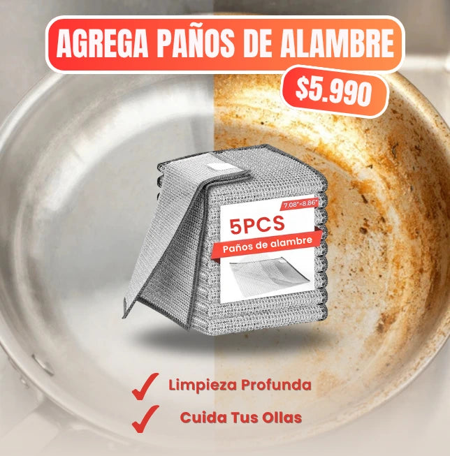 PAÑOS DE ALAMBRE PARA COCINA 5PCS