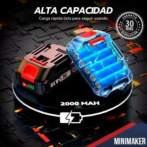 MINIMAKER | Mini motosierra inalámbrica + 1 Batería de Regalo