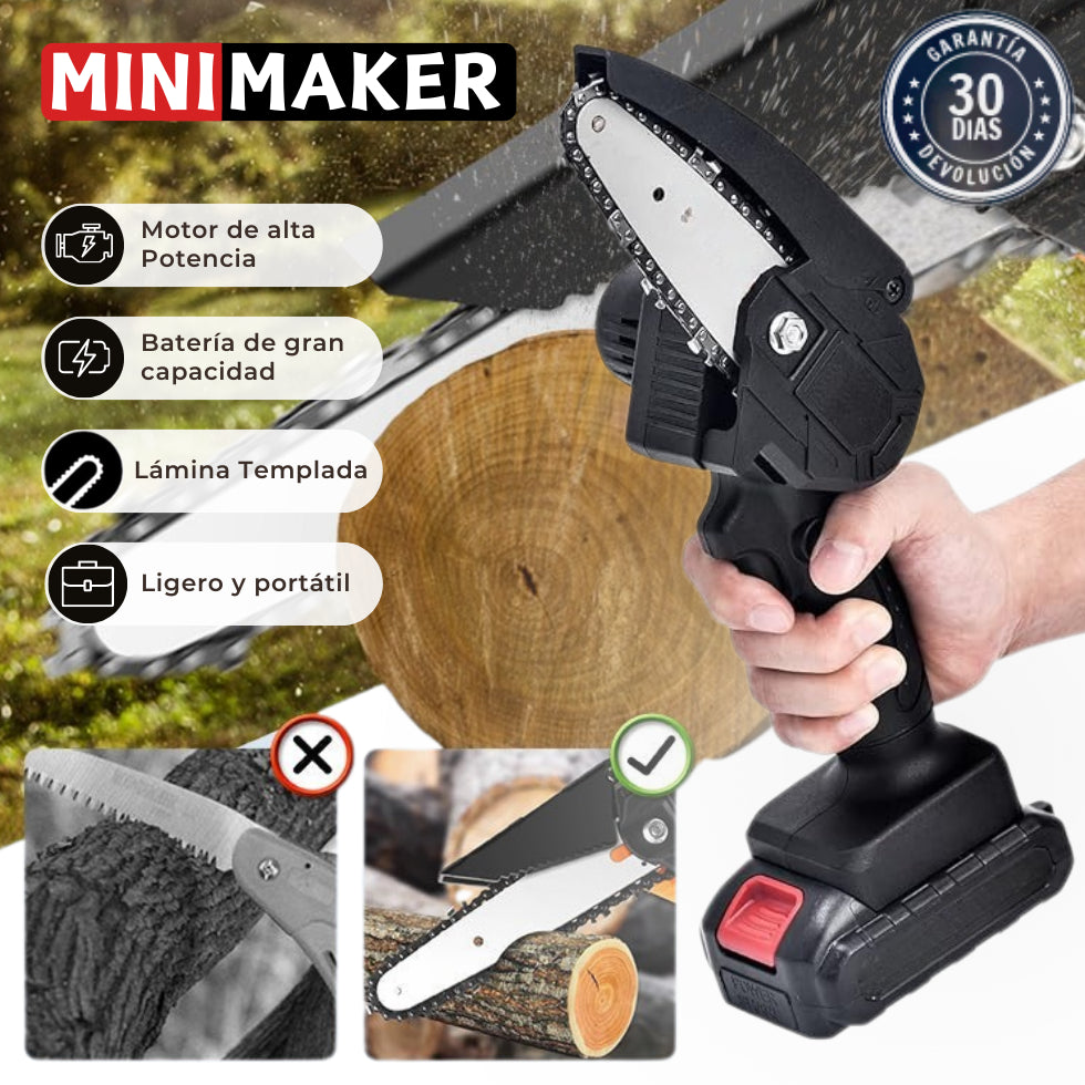 MINIMAKER | Mini motosierra inalámbrica + 1 Batería de Regalo