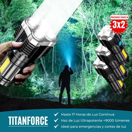 3x2 TITANFORCE | Linterna LED Militar Ultrabrillante para emergencias