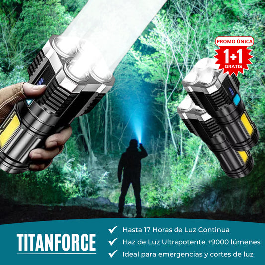 1+1 GRATIS | Linterna LED Militar Ultrabrillante para emergencias - TITANFORCE™