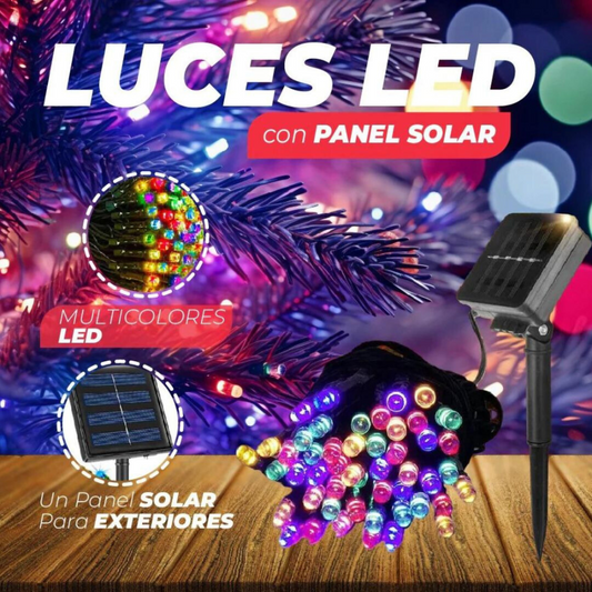 AURORA®  | Luces LED Navideñas con Panel Solar 10 metros