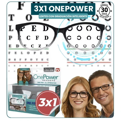 3X1 ONEPOWER | LENTES ÓPTICOS CON GRADUACIÓN INTELIGENTE