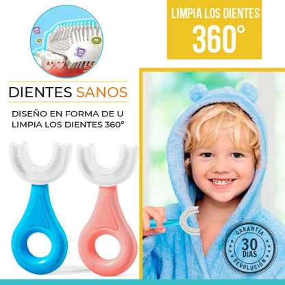 2X1 DENTALKIDS | CEPILLO PARA NIÑOS FORMA DE U