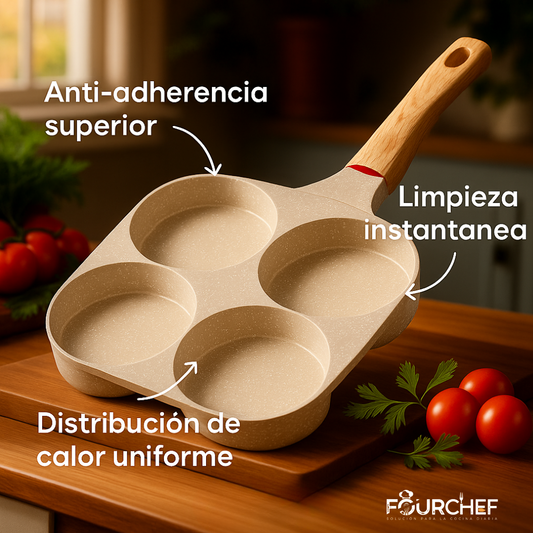 SARTÉN 4 EN 1 ANTIADHERENTE DE HIERRO ALEMÁN + GRATIS EBOOK CON 100 RECETAS EXCLUSIVAS
