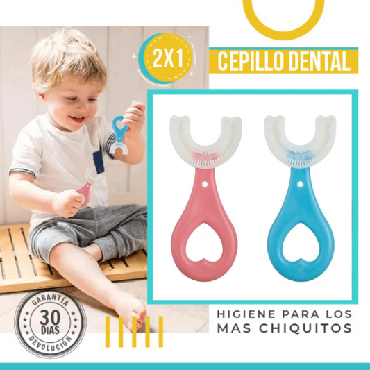 2X1 DENTALKIDS | CEPILLO PARA NIÑOS FORMA DE U